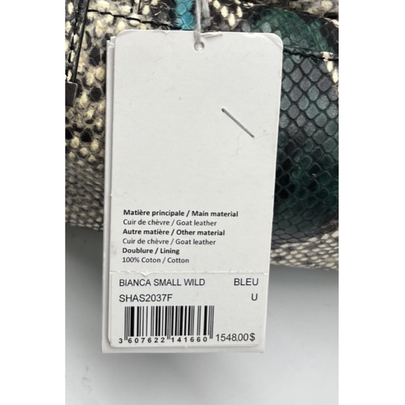 Zadig&Voltaire Retail-$1548 'Bianca' Small Wild Reptile-Embossd Shoulder Bag NWT - Picture 9 of 9